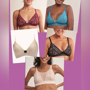 Lot of 5 AnaOno Mastectomy Pocketed Bras Beautiful Lace sz XXL 40-42